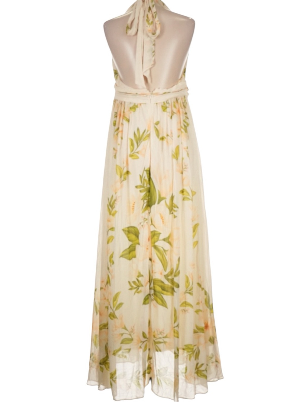 FARM Rio X Anthropologie V-Neckline Floral Chiffon Maxi Dress Size Large - Picture 5 of 9